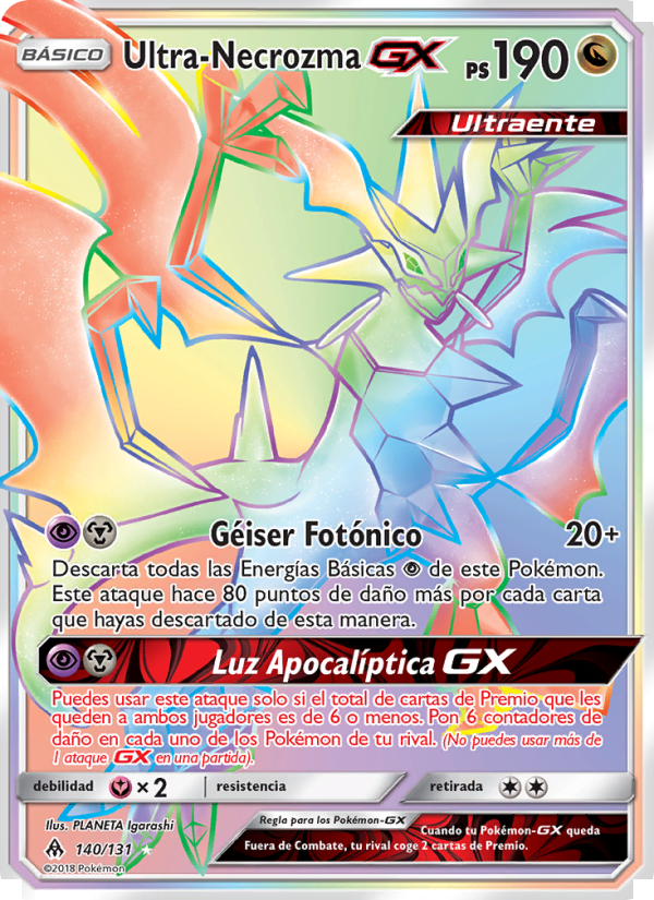 Ultra-Necrozma GX 140 — Grauen Der Lichtfinsternis (Spanish Pokémon TCG card)