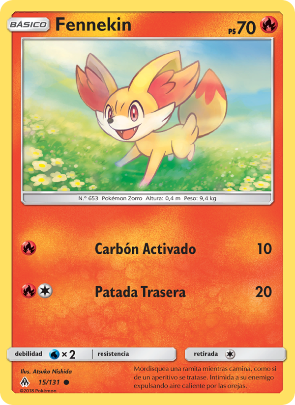 Fennekin 15 — Grauen Der Lichtfinsternis (Spanish Pokémon TCG card)