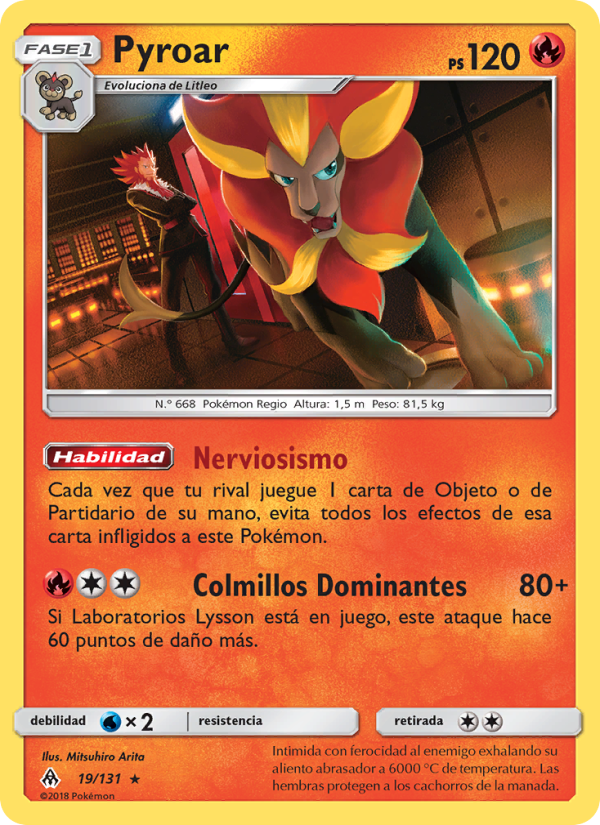 Pyroar 19 — Grauen Der Lichtfinsternis (Spanish Pokémon TCG card)