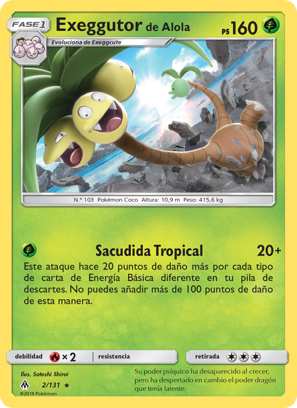 Exeggutor de Alola 2 — Grauen Der Lichtfinsternis (Spanish Pokémon TCG card)