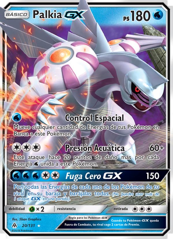 Palkia GX 20 — Grauen Der Lichtfinsternis (Spanish Pokémon TCG card)