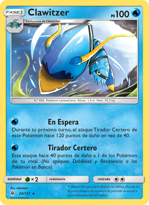 Clawitzer 26 — Grauen Der Lichtfinsternis (Spanish Pokémon TCG card)
