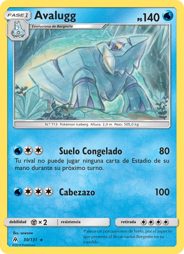 Avalugg 30 — Grauen Der Lichtfinsternis (Spanish Pokémon TCG card)