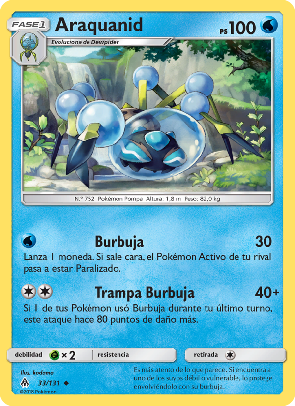 Araquanid 33 — Grauen Der Lichtfinsternis (Spanish Pokémon TCG card)