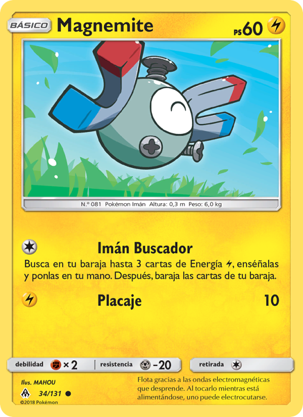 Magnemite 34 — Grauen Der Lichtfinsternis (Spanish Pokémon TCG card)