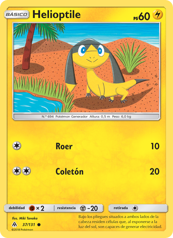 Helioptile 37 — Grauen Der Lichtfinsternis (Spanish Pokémon TCG card)