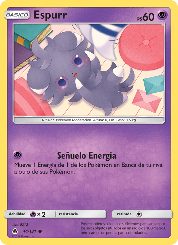 Espurr 44 — Grauen Der Lichtfinsternis (Spanish Pokémon TCG card)