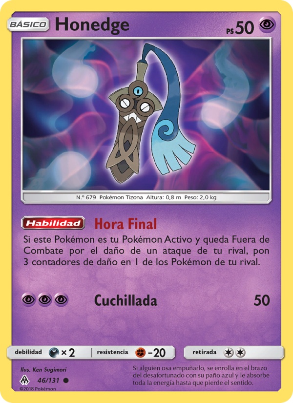 Honedge 46 — Grauen Der Lichtfinsternis (Spanish Pokémon TCG card)