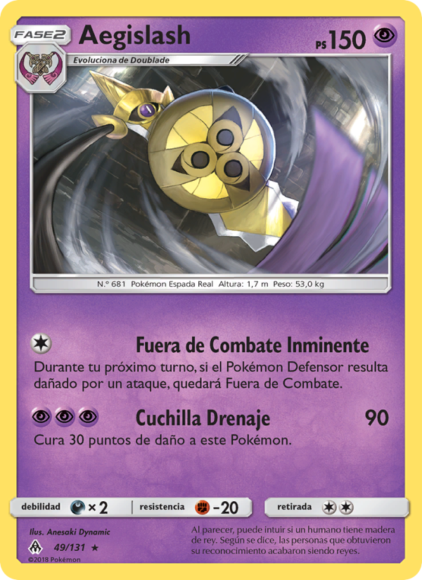 Aegislash 49 — Grauen Der Lichtfinsternis (Spanish Pokémon TCG card)