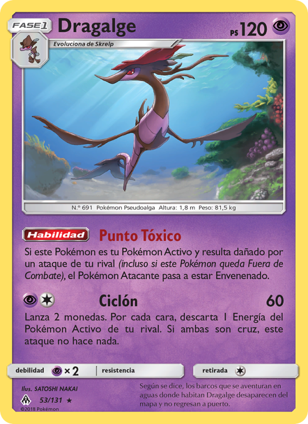 Dragalge 53 — Grauen Der Lichtfinsternis (Spanish Pokémon TCG card)