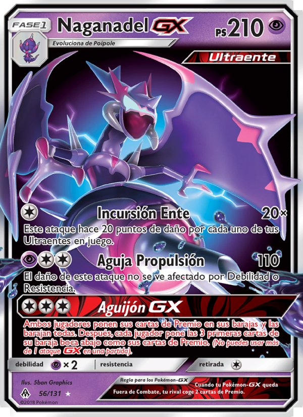 Naganadel GX 56 — Grauen Der Lichtfinsternis (Spanish Pokémon TCG card)