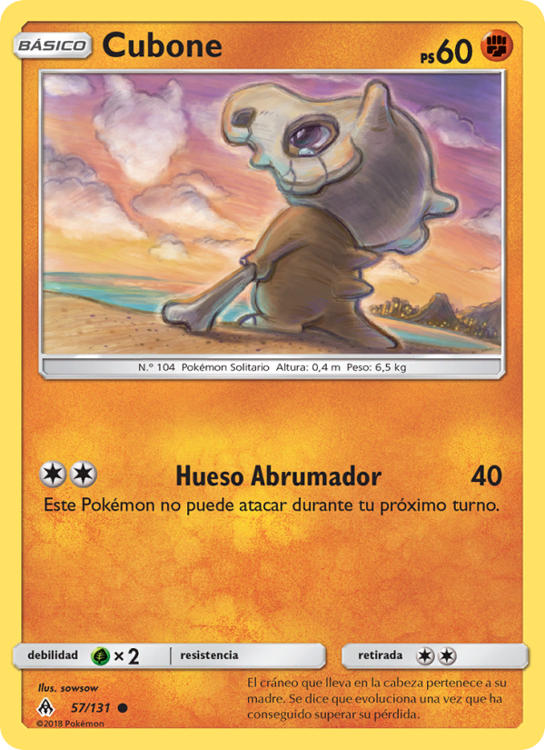 Cubone 57 — Grauen Der Lichtfinsternis (Spanish Pokémon TCG card)