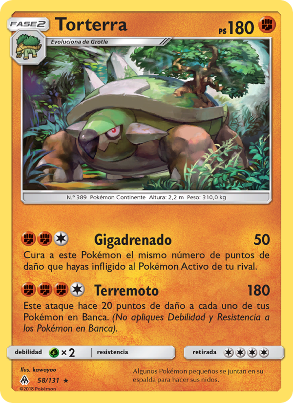 Torterra 58 — Grauen Der Lichtfinsternis (Spanish Pokémon TCG card)