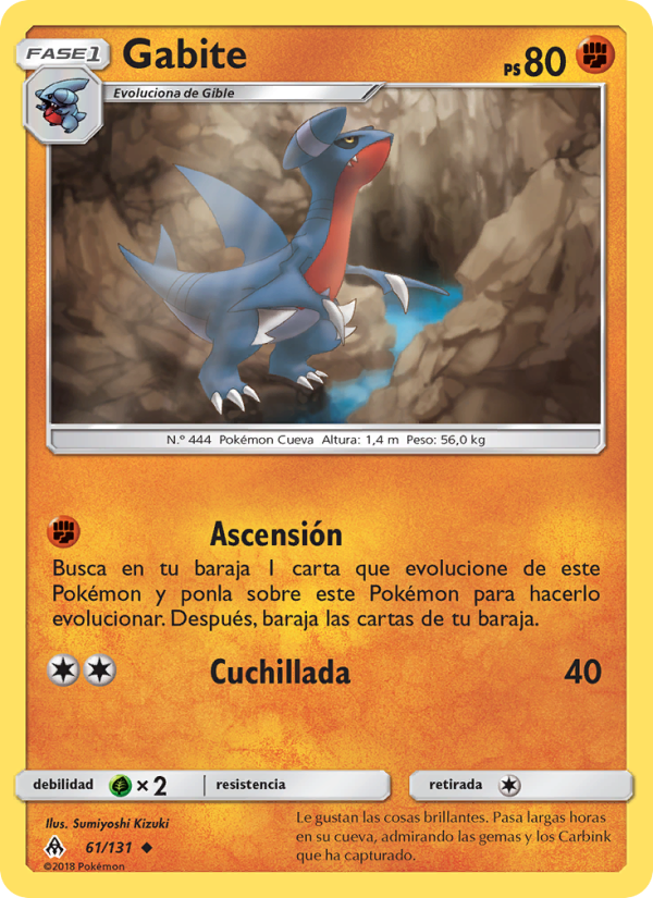 Gabite 61 — Grauen Der Lichtfinsternis (Spanish Pokémon TCG card)