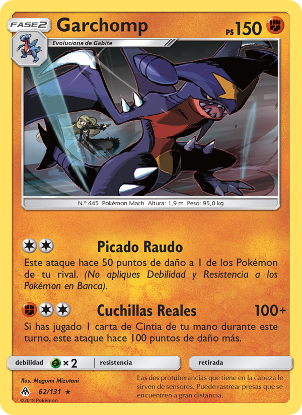 Garchomp 62 — Grauen Der Lichtfinsternis (Spanish Pokémon TCG card)