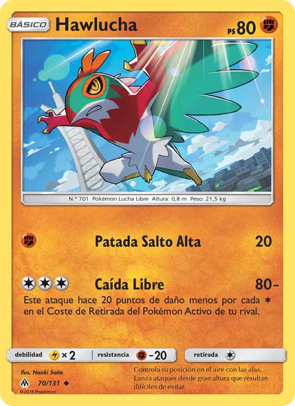 Hawlucha 70 — Grauen Der Lichtfinsternis (Spanish Pokémon TCG card)