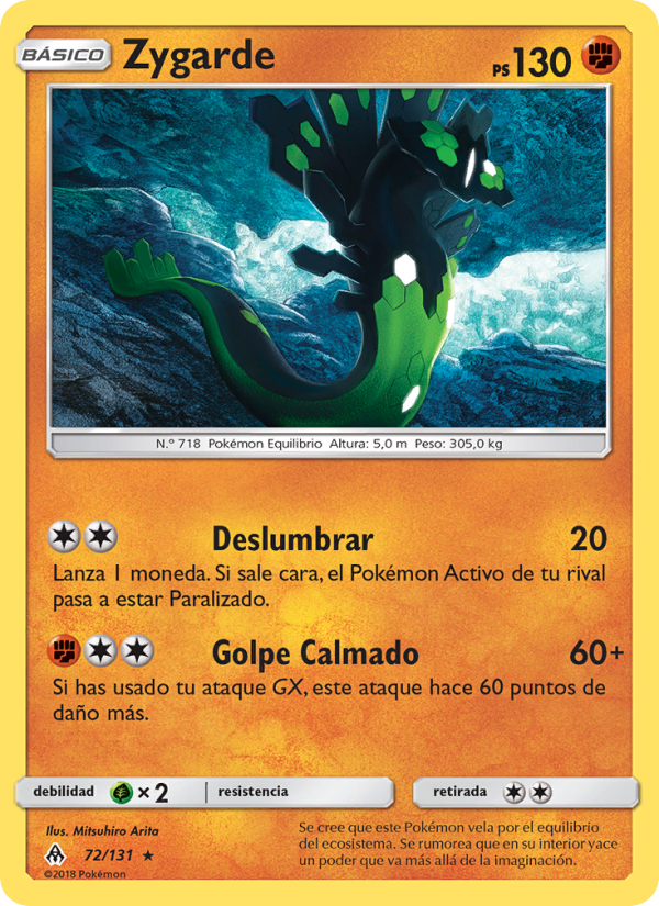 Zygarde 72 — Grauen Der Lichtfinsternis (Spanish Pokémon TCG card)