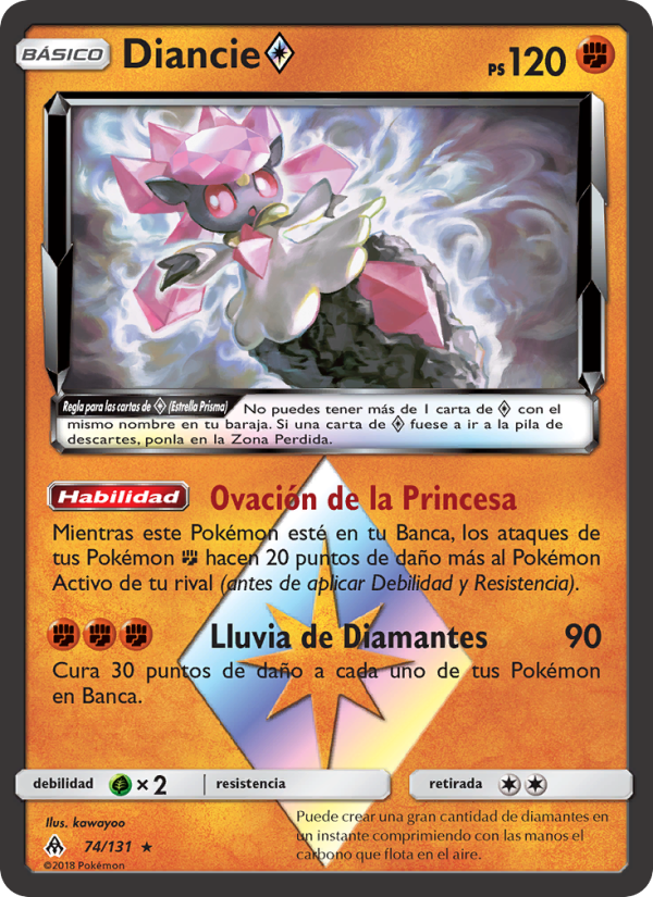 Diancie ◇ 74 — Grauen Der Lichtfinsternis (Spanish Pokémon TCG card)