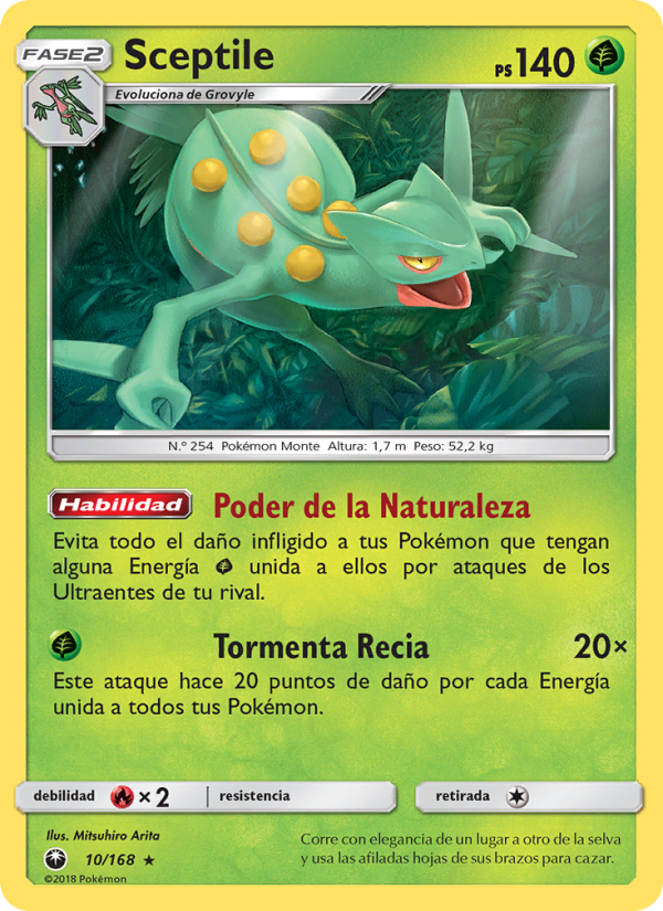 Sceptile 10 — Celestial Storm (Spanish Pokémon TCG card)