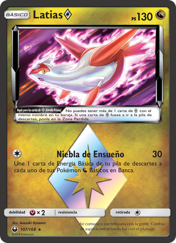 Latias ◇ 107 — Celestial Storm (Spanish Pokémon TCG card)
