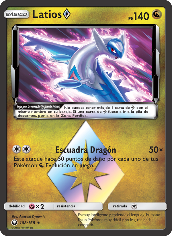 Latios ◇ 108 — Celestial Storm (Spanish Pokémon TCG card)