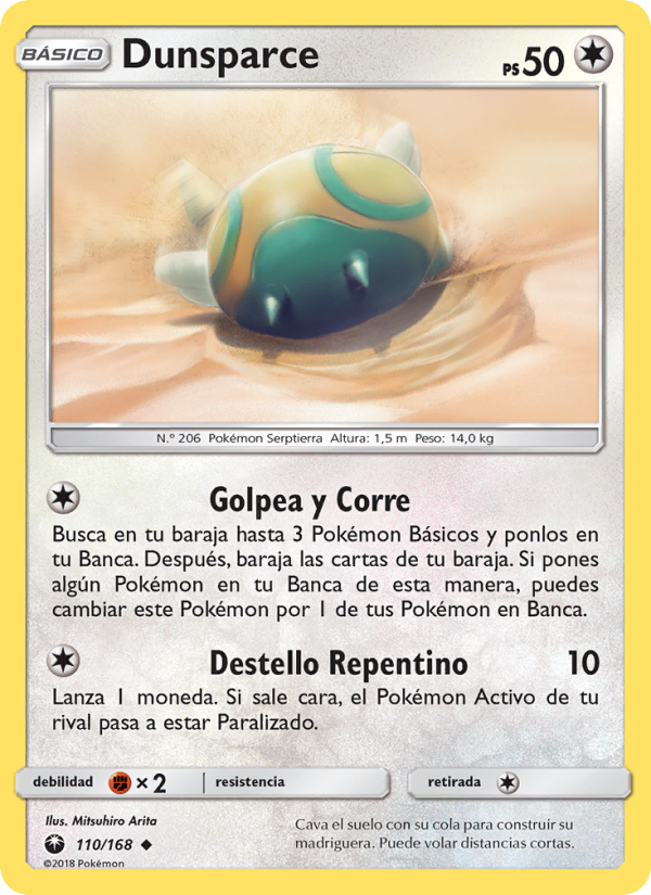 Dunsparce 110 — Celestial Storm (Spanish Pokémon TCG card)