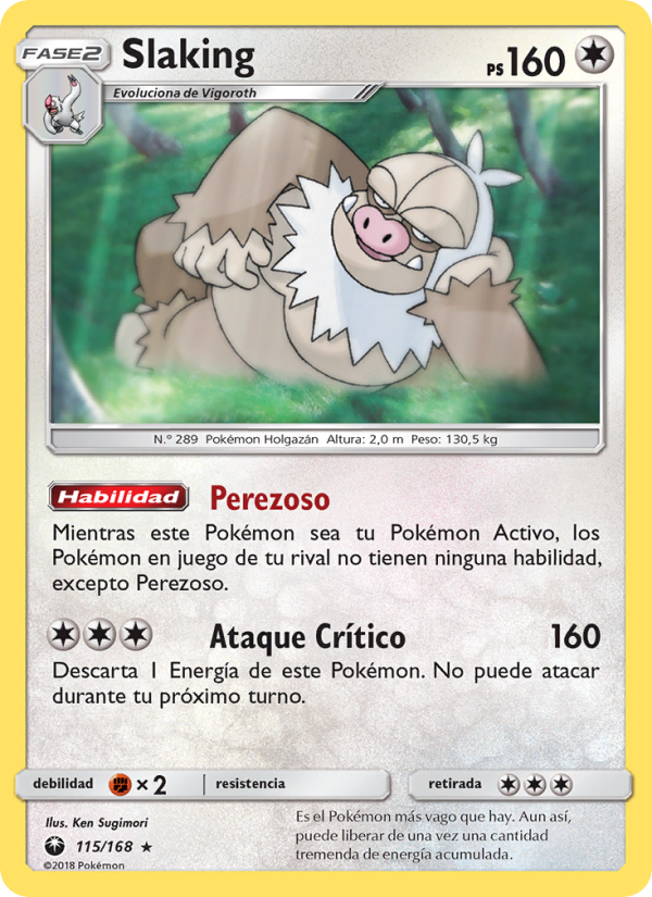 Slaking 115 — Celestial Storm (Spanish Pokémon TCG card)