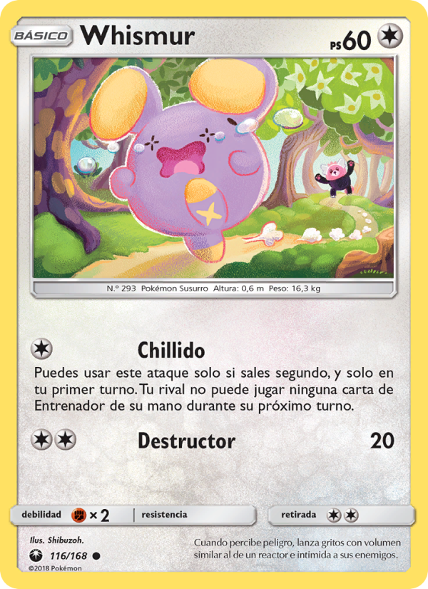 Whismur 116 — Celestial Storm (Spanish Pokémon TCG card)