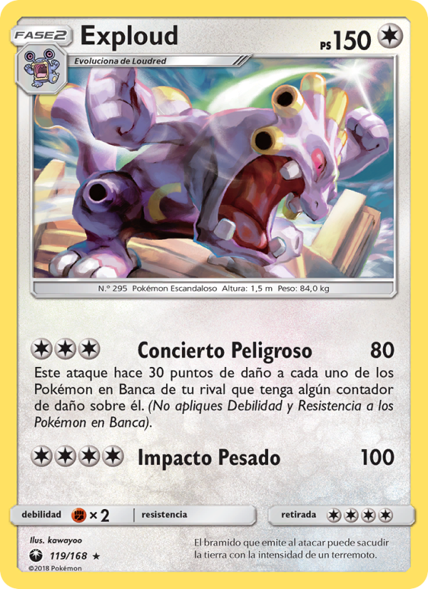 Exploud 119 — Celestial Storm (Spanish Pokémon TCG card)