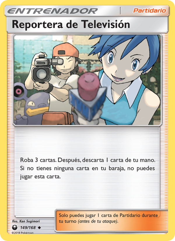 Reportera de Televisión 149 — Celestial Storm (Spanish Pokémon TCG card)