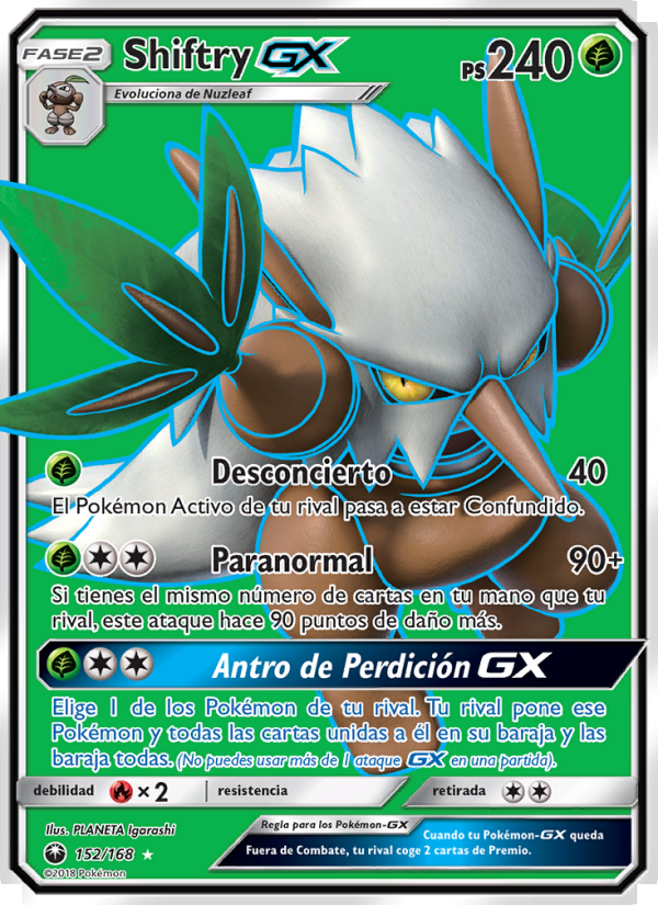 Shiftry GX 152 — Celestial Storm (Spanish Pokémon TCG card)