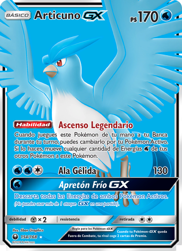 Articuno GX 154 — Celestial Storm (Spanish Pokémon TCG card)
