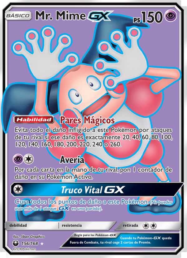 Mr. Mime GX 156 — Celestial Storm (Spanish Pokémon TCG card)