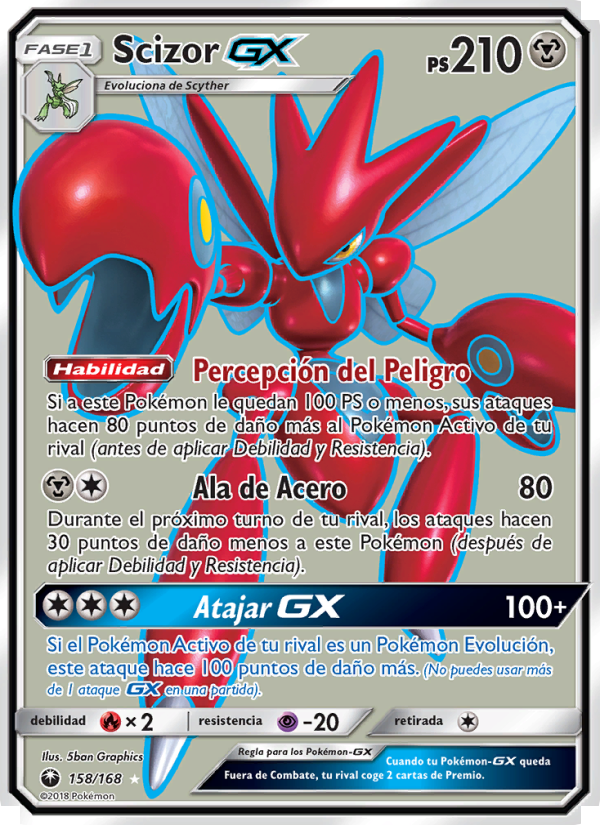 Scizor GX 158 — Celestial Storm (Spanish Pokémon TCG card)
