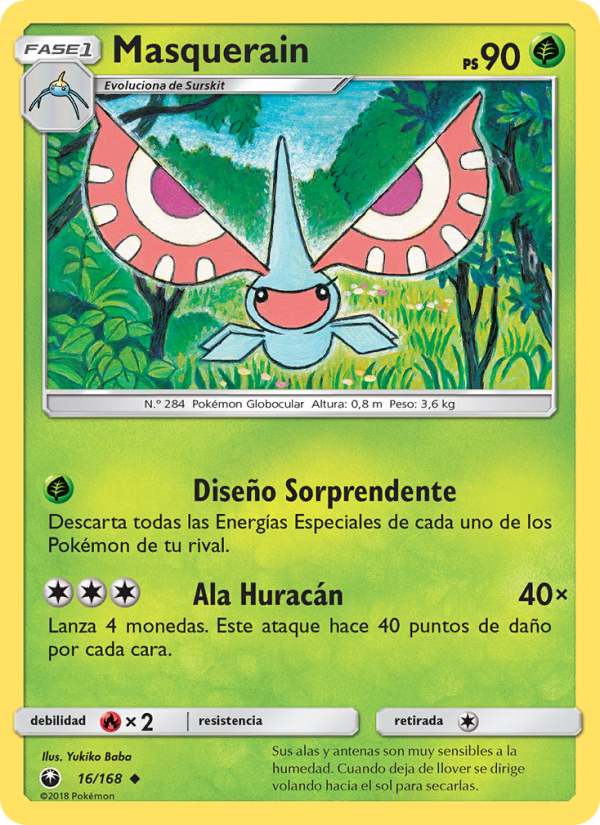 Masquerain 16 — Celestial Storm (Spanish Pokémon TCG card)