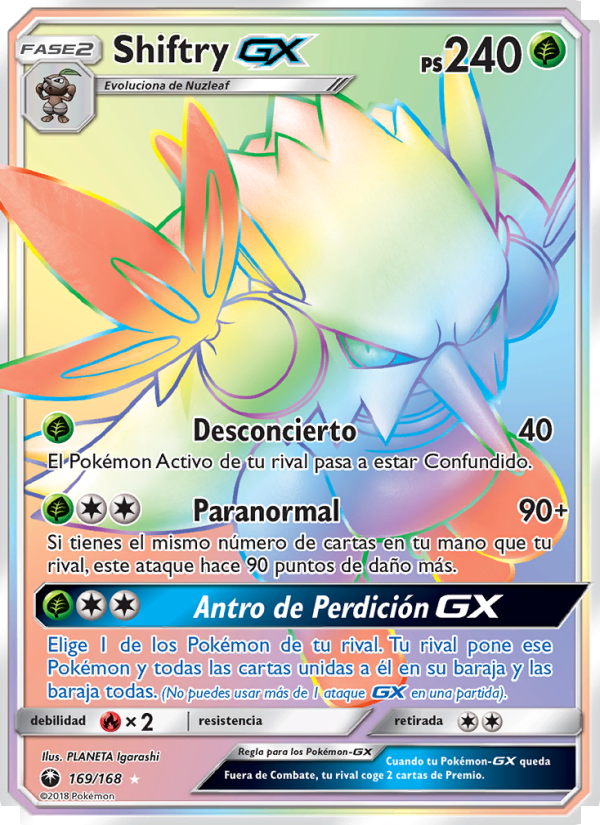 Shiftry GX 169 — Celestial Storm (Spanish Pokémon TCG card)