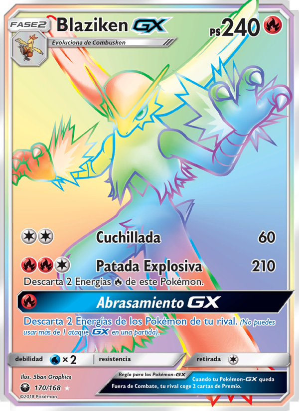 Blaziken GX 170 — Celestial Storm (Spanish Pokémon TCG card)