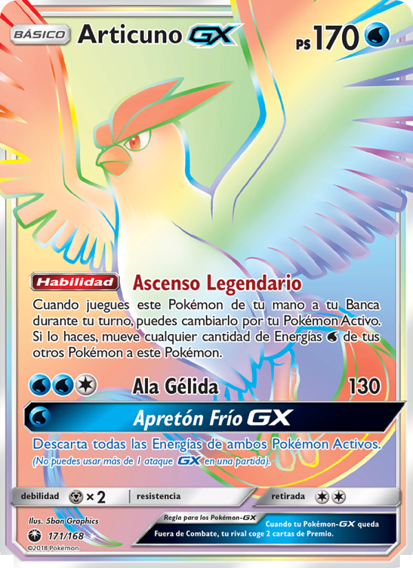 Articuno GX 171 — Celestial Storm (Spanish Pokémon TCG card)