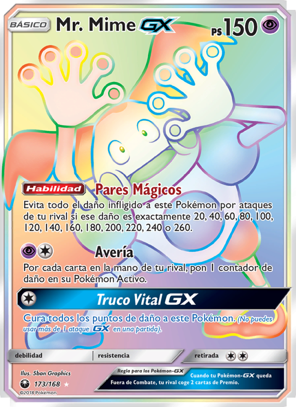Mr. Mime GX 173 — Celestial Storm (Spanish Pokémon TCG card)