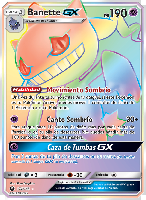 Banette GX 174 — Celestial Storm (Spanish Pokémon TCG card)