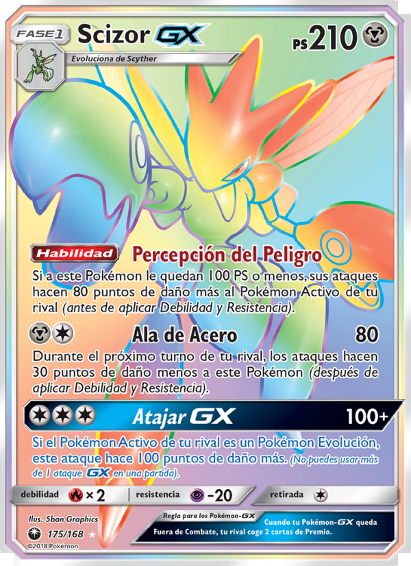 Scizor GX 175 — Celestial Storm (Spanish Pokémon TCG card)