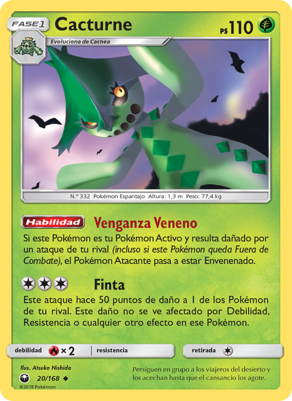 Cacturne 20 — Celestial Storm (Spanish Pokémon TCG card)