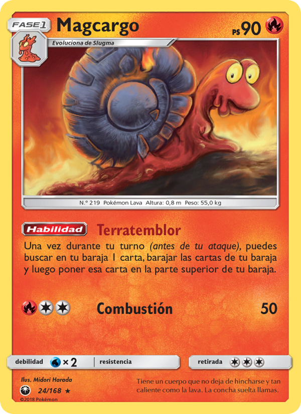 Magcargo 24 — Celestial Storm (Spanish Pokémon TCG card)