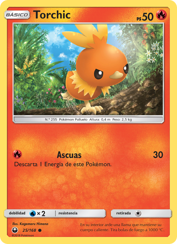Torchic 25 — Celestial Storm (Spanish Pokémon TCG card)