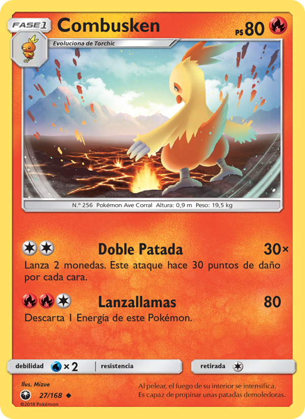 Combusken 27 — Celestial Storm (Spanish Pokémon TCG card)