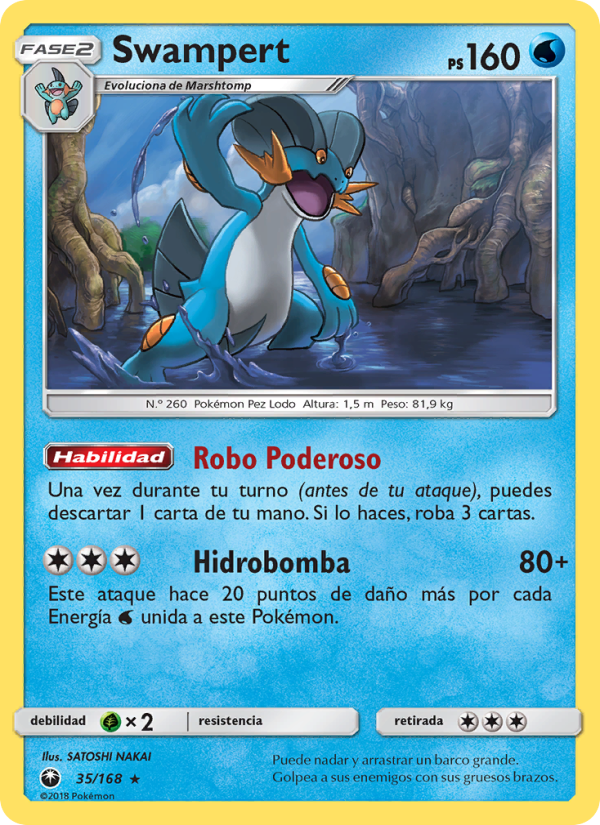 Swampert 35 — Celestial Storm (Spanish Pokémon TCG card)