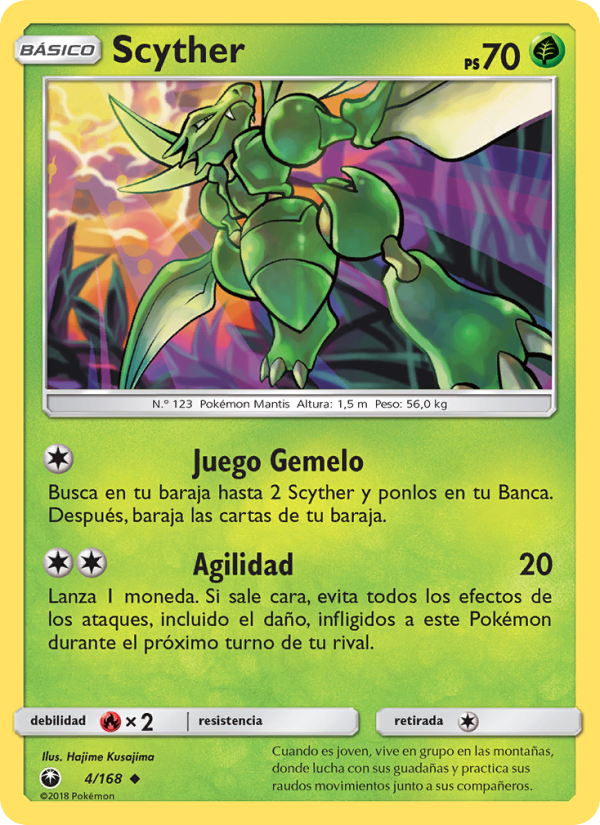 Scyther 4 — Celestial Storm (Spanish Pokémon TCG card)