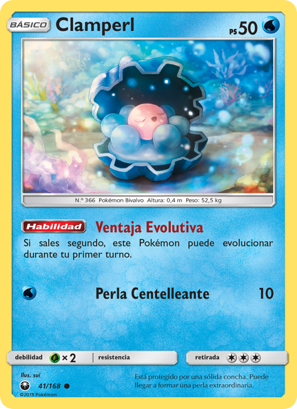 Clamperl 41 — Celestial Storm (Spanish Pokémon TCG card)