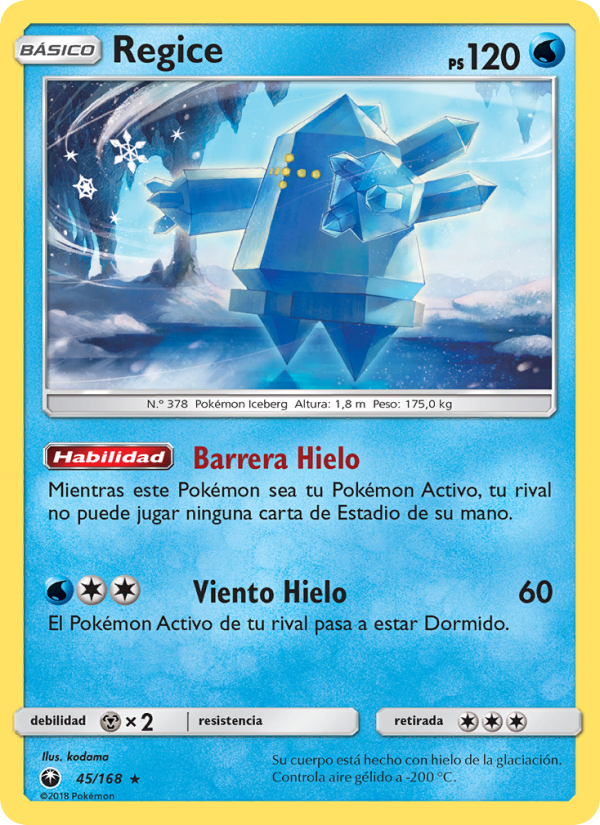 Regice 45 — Celestial Storm (Spanish Pokémon TCG card)