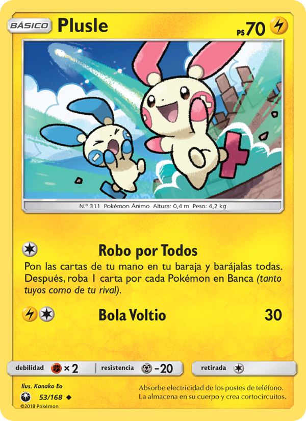 Plusle 53 — Celestial Storm (Spanish Pokémon TCG card)